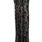 Bailey blue Black and Gold Floral Lace Overlay Glitter Long Maxi Dress Gown Photo 8