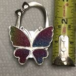 1PC Folding Hanging Bag Hook, Metal Frosted Butterfly Hook, Women’s Luggage Pink Photo 5