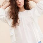 Pistola NWT Kaelynn Ruffle White Long Sleeve Cotton Blouse Photo 0