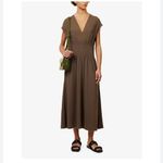 Vince nwt $325 earthen pleated Cotton jersey midi dress S Photo 11