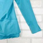 Calvin Klein Calvin‎ Klein Performance Teal Striped Ruched Front Long Sleeve Hoodie Medium Photo 8