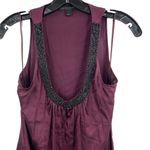 EXPRESS Silky Feel Sleeveless Purple Top Beaded Detail Size XS Photo 1