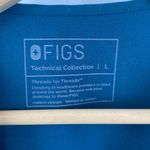 FIGS Teal Blue Short Sleeve V Neck Scrub Medical Top L Photo 2