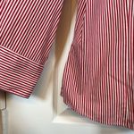 Foxcroft  Red White Stripe Wrinkle Free Fitted Button Down Shirt Size 18 EUC Photo 2