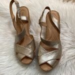 Born Venetia Panna cotta metallic leather wedges Silver Size 11 Photo 2