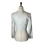 ZARA  Ivory And Black Pin Stripe Long Sleeve Cropped Twist Front Blazer Size‎ XS Photo 2
