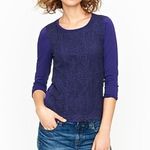 J.Crew  navy crochet lace front long sleeve tee Photo 0