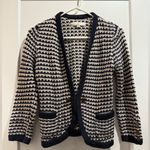 Loft  Navy and Cream Striped Cardigan‎ Size M Photo 0