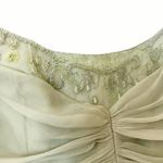 Badgley Mischka Sage Green Silk Embelished Flare Cocktail Dress Size 10 Photo 3