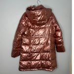 Grace Karin  Hooded Pink Metallic Puffer Coat Size Medium NWT Removeable Hood Photo 1