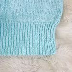 VINTAGE 80s Short Sleeve Crewneck Sweater Pullover Light Green Blue Size Large Photo 7