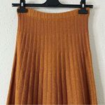 RONNY KOBO Laine Pleated Shimmer Knit Midi Maxi Skirt Size Small Orange Photo 3