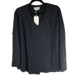 Love Riche Womens V-Neck Long Sleeve Top Waffle Knit Back Size M Photo 0