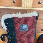 Sorel  Red  and Black High Fur Top Winter High Snow Boots Size 7 Photo 5