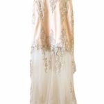 Portia & Scarlett Illusion Train Formal Dress Size AU 4 Prom Wedding Dance Party Tan Photo 1