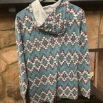 Red Camel Hoodie Aztec Patterned in Teal and Maroon MEDIUM Great feeling and looks!! Photo 1