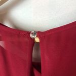 Azazie Red Short Bridesmaids Chiffon Skirt High Halter Neck Dress 6 Photo 7