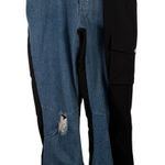 Maniere De Voir Blue Black Hybrid Two Tone Cargo Jeans Y2K Womens 8 Photo 0