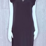 Calvin Klein  body con style midi dress business casual black dress button detail Photo 7