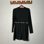 Floral Long Sleeve Swim Dress Size XL Black Photo 1