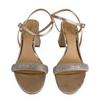Badgley Mischka Jewel  Earlene Block Heel Sandal 9.5 Champagne Satin Photo 8