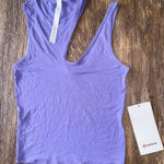 Lululemon Shoulder Cut-Out Tank Dark Lavender Size 0 NWT Photo 0