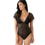 Wacoal  Black Lifted In Luxury Lace Thong Bodysuit  Black NEW Photo 6