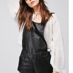 Free People NWT  Arlene Leather Romper in Black | Size S Photo 1