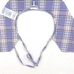 Ganni Collar Tie Neck Seersucker Check Diamond Purple Plaid One Size Cottage Photo 9
