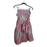 Hutch Anthropologie Aqua Balloon Mini Dress Sequin Bubblegum Blue & Pink Size 4 Photo 2