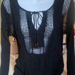Cute woven black long sleeve top Size M Photo 0