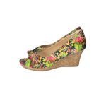 dexflex comfort  Women's 5.5 Floral Peep Toe Cork Wedge Heel Sandals Photo 1
