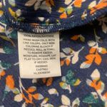 Hinge Blue Floral V-Neck Long Sleeve Casual Lightweight Blouse Photo 3