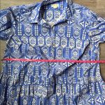 Anthropologie MAEVE BY  bubble hem shirt dress in blue and white 1X Photo 12