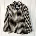 Sag Harbor VTG  Jacket Women Size 12 Full Zip Plaid Knit Collared Black Full Line Photo 0