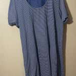 Fresh Produce  large Blue White Striped Dress pockets Photo 0
