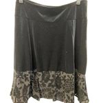 Apostrophe NWT Skirt SMALL PETITE Black Velvet Floral A-Line High Waist Vesatile Photo 0