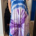 Sol clothing tie dye hippie boho beach midi dress swim cover up blue purple Med Photo 0