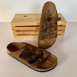 Birkenstock Brown  Three Strap Buckle Sandals Shoes! Photo 0