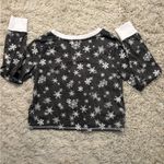Arizona Jeans Arizona Black and White Snowflake Pajama Top Size M Photo 4