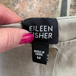 Eileen Fisher  Linen Silk Mother of Pearl Button Top Tunic Taupe Size Medium Photo 4