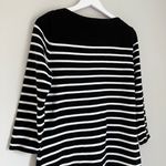Ralph Lauren Lauren Women’s Stripe Sweater Midi Dress Black White Size Large Photo 3