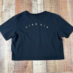 Nike  Air Black Cropped Tee Metallic Bronze Logo Women’s Medium Streetwear Photo 4