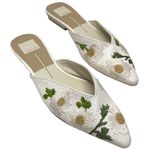 Dolce Vita “Elm” Ivory Floral Raffia Mule Flats Women’s 7 Spring Summer White Photo 0