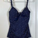 Tommy Bahama  Navy Blue White Polka Dot Tankini Swimsuit Size Med EUC #1253 Photo 1