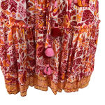 Poupette St. Barth Mini Bona V Red Chagal Printed Pink Orange Dress Size Small Photo 8