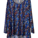 LuLaRoe Long Sleeve Women Size 3XL Shirt Tunic Loungewear Floral Preppy Comfy Photo 0