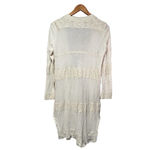 LC Lauren Conrad Cream Open Front Duster Cardigan Knit Pockets Size L White Size L Photo 2