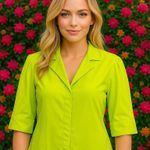 Jil Sander  Chartreuse Button Up Lightweight Old Money Coastal Career EU36 US(XS) Photo 0