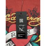 Ed Hardy Womens NWT Cropped Sheer Long Sleeve Tiger Heart Graphic Top Size L Photo 4